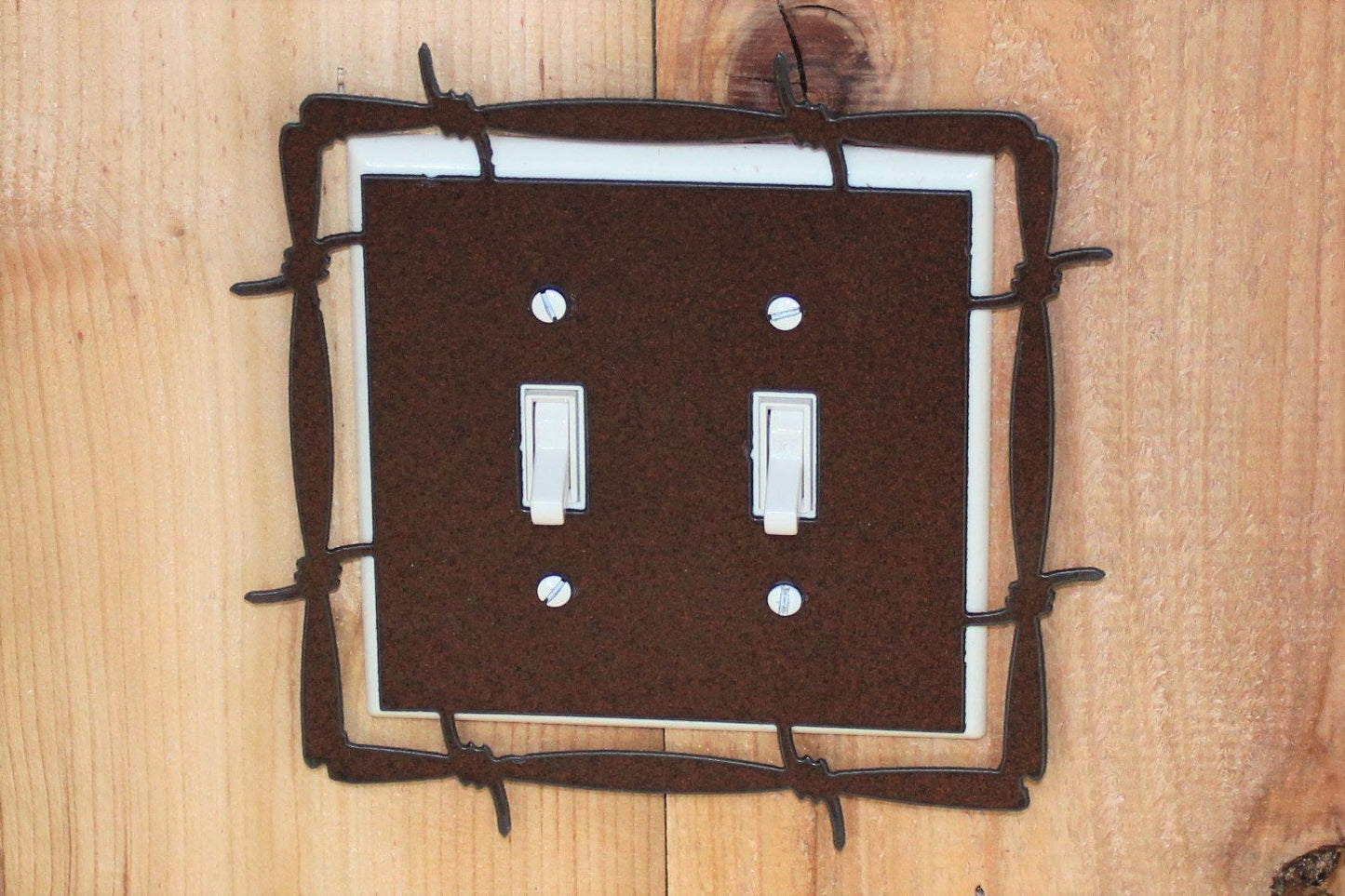 Barbwire Switch Plate Cover All Configurations Available. Rustic Home Accent. GFI Rocker Toggle Outlet Plug Metal Wall Mount.