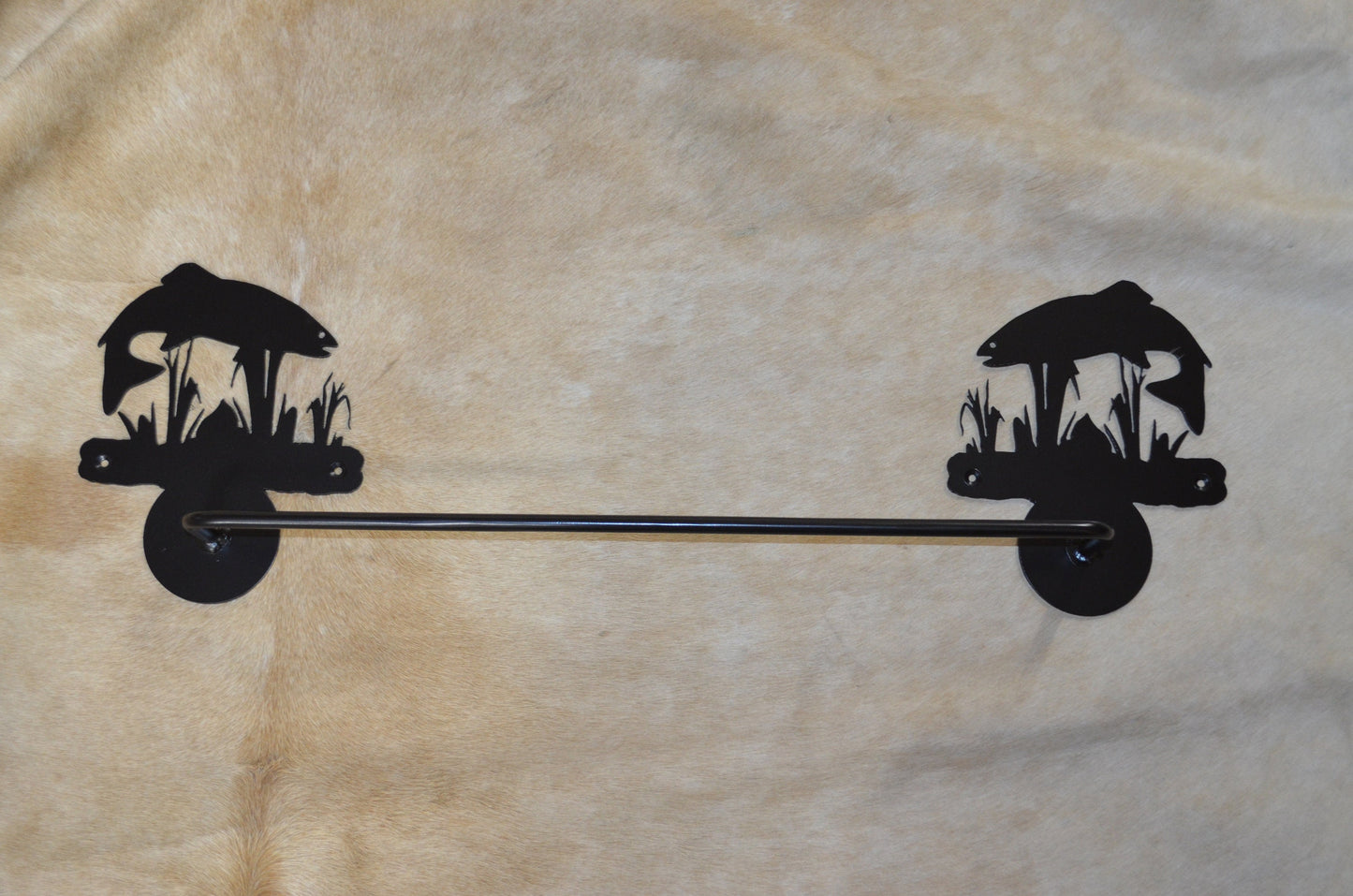Towel Bar Trout Rustic Lodge Towel Bar Fish Bathroom Hardware Lake House Bath Rustic Fish Bathroom Towel Hanger Hook Trout