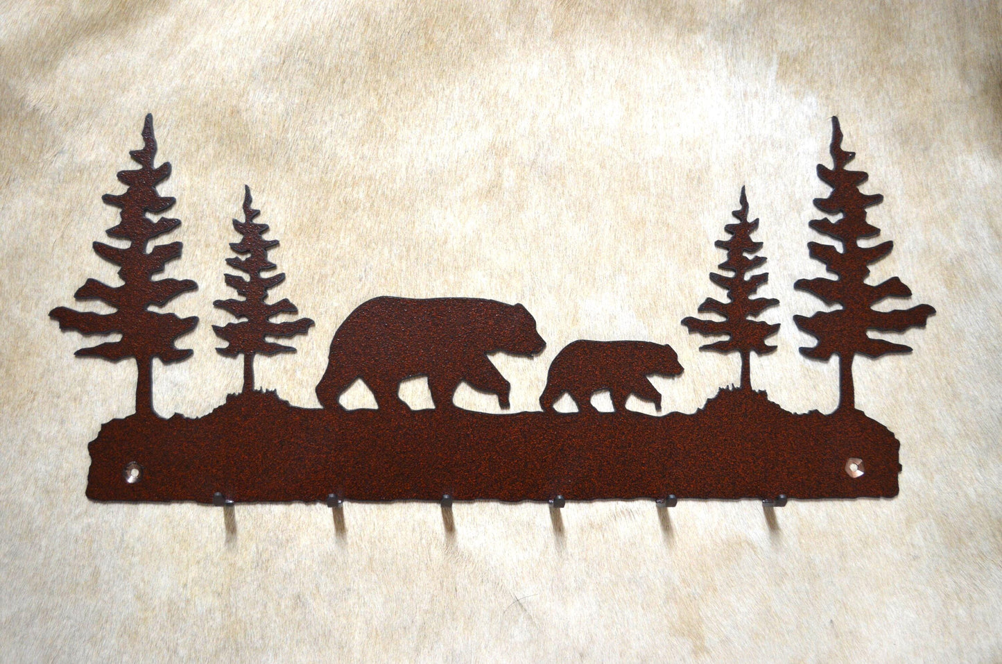 Key Hanger 8 Hook Bear Key Hanger. Metal Wall Hook. Key Holder. Home Decor Gift. Rustic Lodge Accent. Entry Way Organizer.