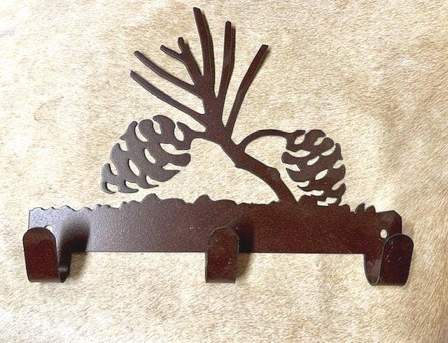 Pinecone Robe Hooks Rustic Lodge Wall Art Pinecone Metal Wall Mounted Hooks. Towel Robe Hanger. Entryway Laundry Hooks Pinecone Gift