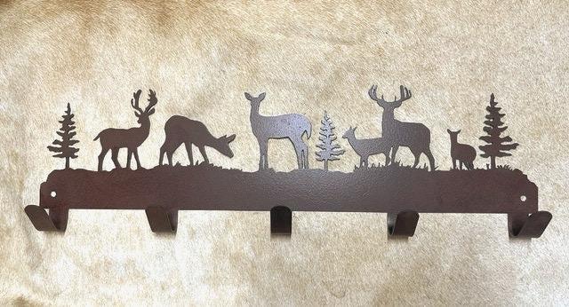 Robe Hook Deer. Rustic Lodge Wall Art. Metal Wall Mounted Hooks. Deer Towel Robe Hanger. Entryway Laundry Hooks. Deer Gift
