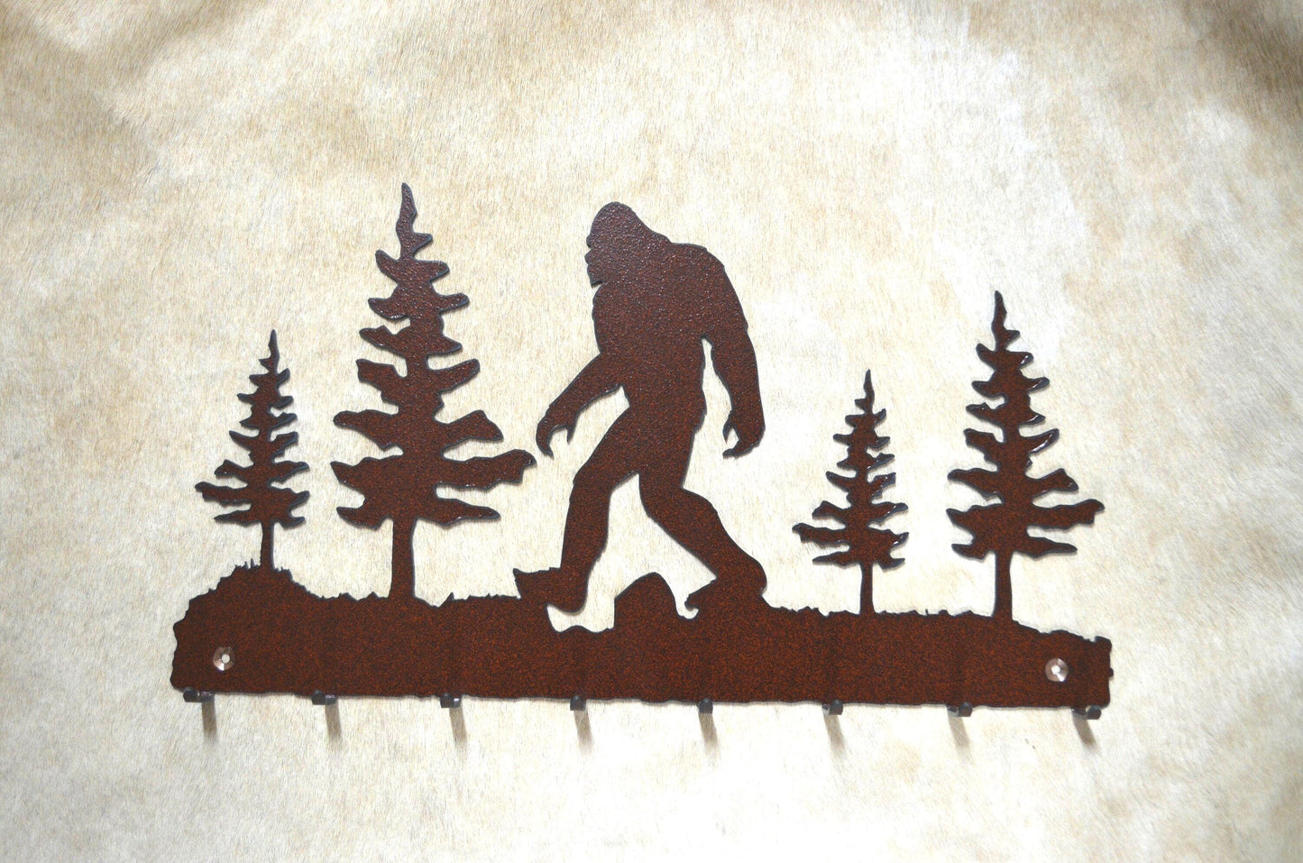 Key Hanger Bigfoot 8 Hook Gift Bigfoot Metal Wall Hook Key Holder Home Decor Rustic Lodge Gift Bigfoot Entry Way Organizer Gift