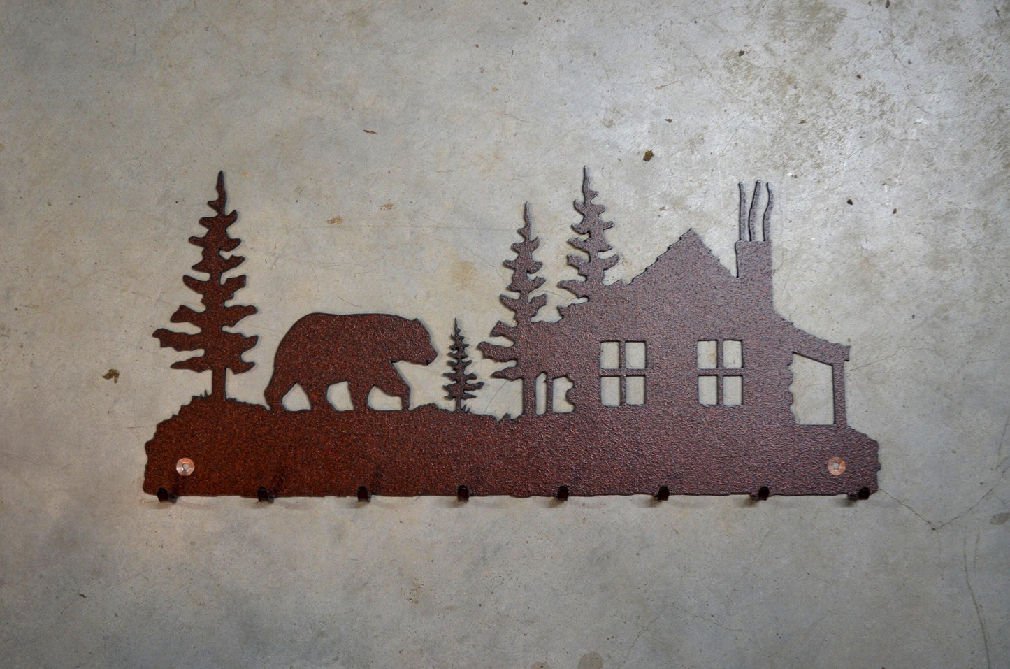 Key Hanger Bear Lodge 8 Hook Bear Metal Wall Hook Gift Key Holder Home Decor Bear Rustic Lodge Gift Entry Way Organizer Bear Cabin Key Hook