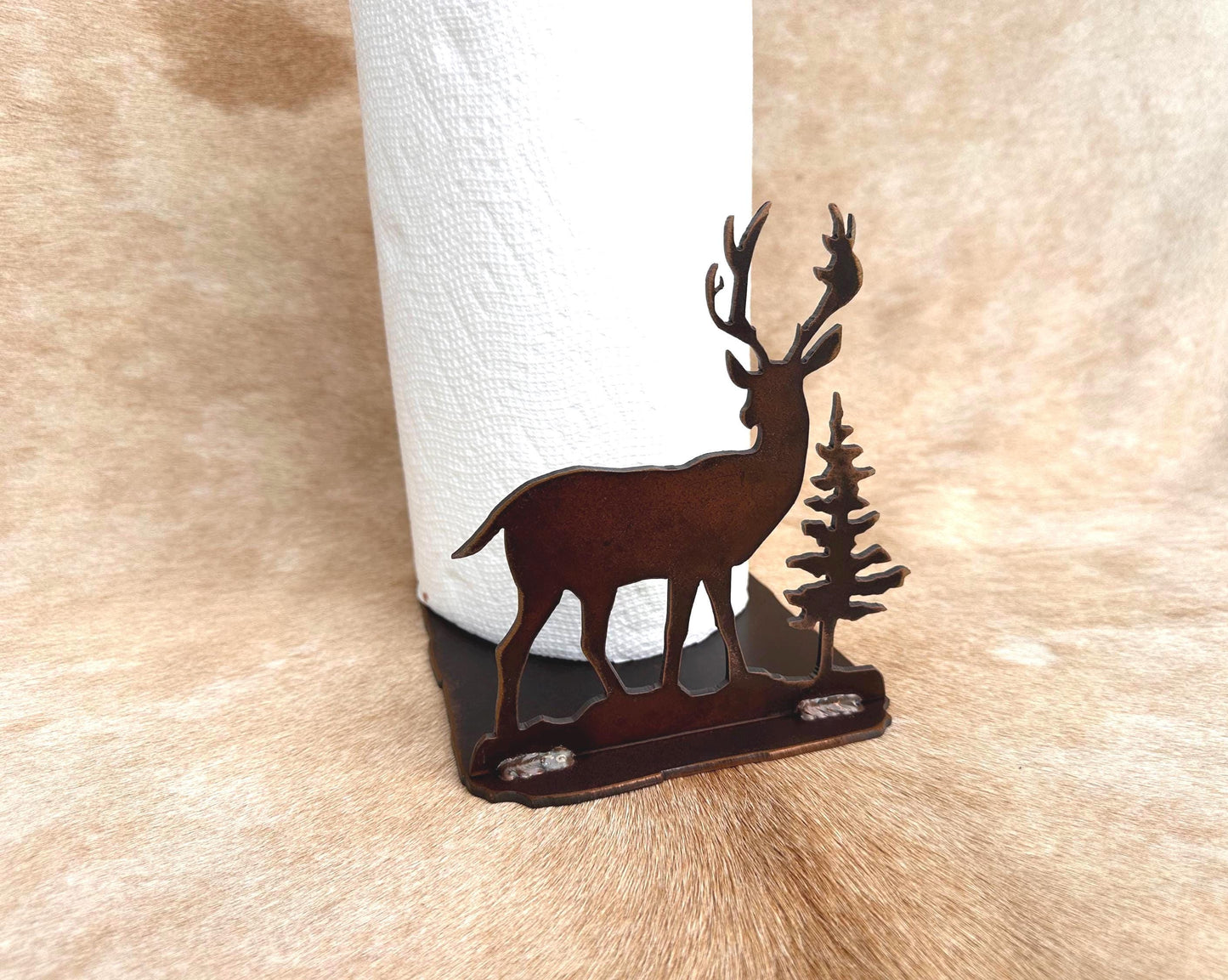 Rustic Deer Paper Towel Holder: Lodge Kitchen Decor
