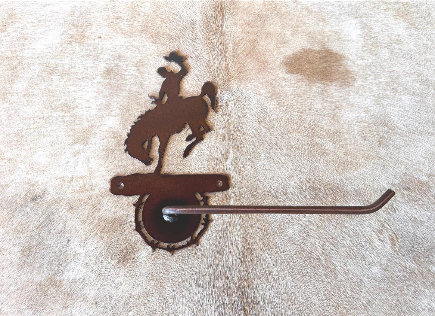 Bucking Bronco Hand Towel Bar: Rustic Cowboy Bathroom Decor