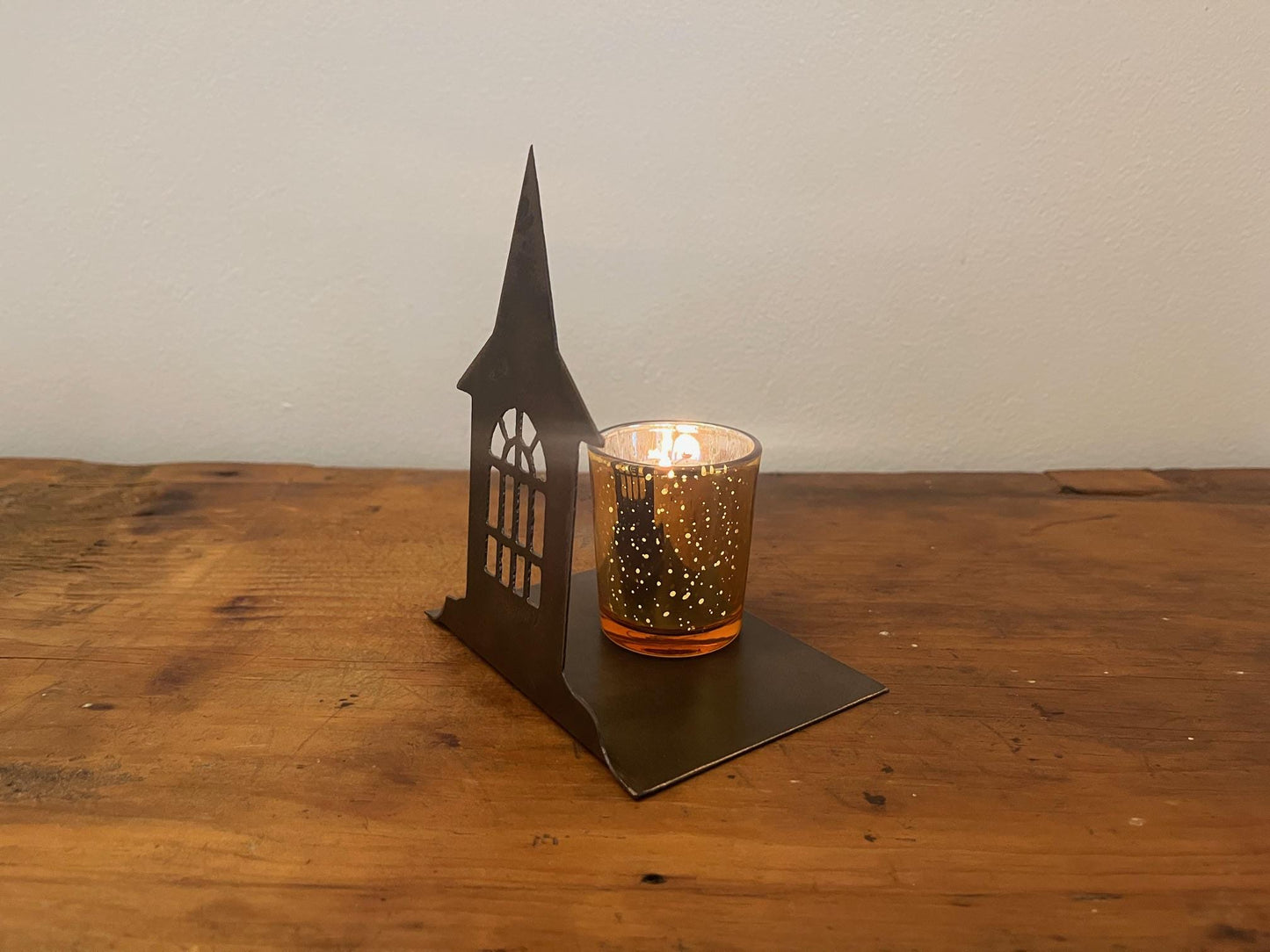 Christmas Village Metal Holiday Decor. Christmas Table Decor. 9" Tall, Candles Not Included. Can be Purchased Individually or as a Set