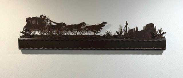Stagecoach Vanity Light Chuckwagon Bathroom Light Unique Western Bathroom Light Cactus Horse Ranch Cabin Light Rustic Western Light
