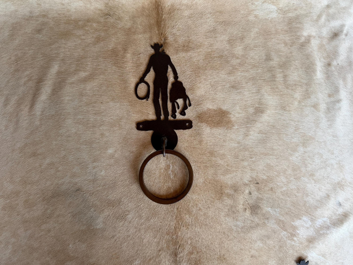 Handmade Cowboy with Saddle Bathroom Hardware Set. Cowboy Towel bar, Towel Ring, Toilet Paper Holder. Rustic Lodge Cowboy Decor