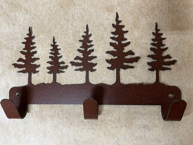 Pine Tree Robe Hook. Rustic Lodge Decor. Metal Wall Mounted Hooks. Towel Robe Hanger. Entryway Laundry Hooks. Pine Cedar Accent.