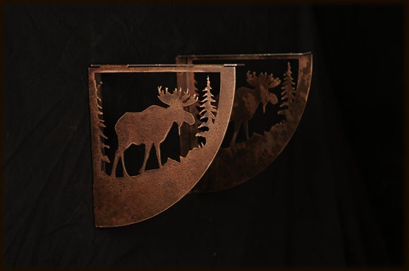 Shelf Bracket Moose Metal Art Rustic Moose Cornice Mountain Lodge Decor Moose Nursery Kids Decor Hunters Gift Rustic Den Moose Shelf Cornice