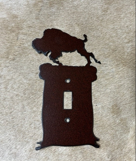 Buffalo Switch Plate Cover All Configurations Available Buffalo Rustic Home Accent Bison GFI Rocker Bison Toggle Outlet Plug