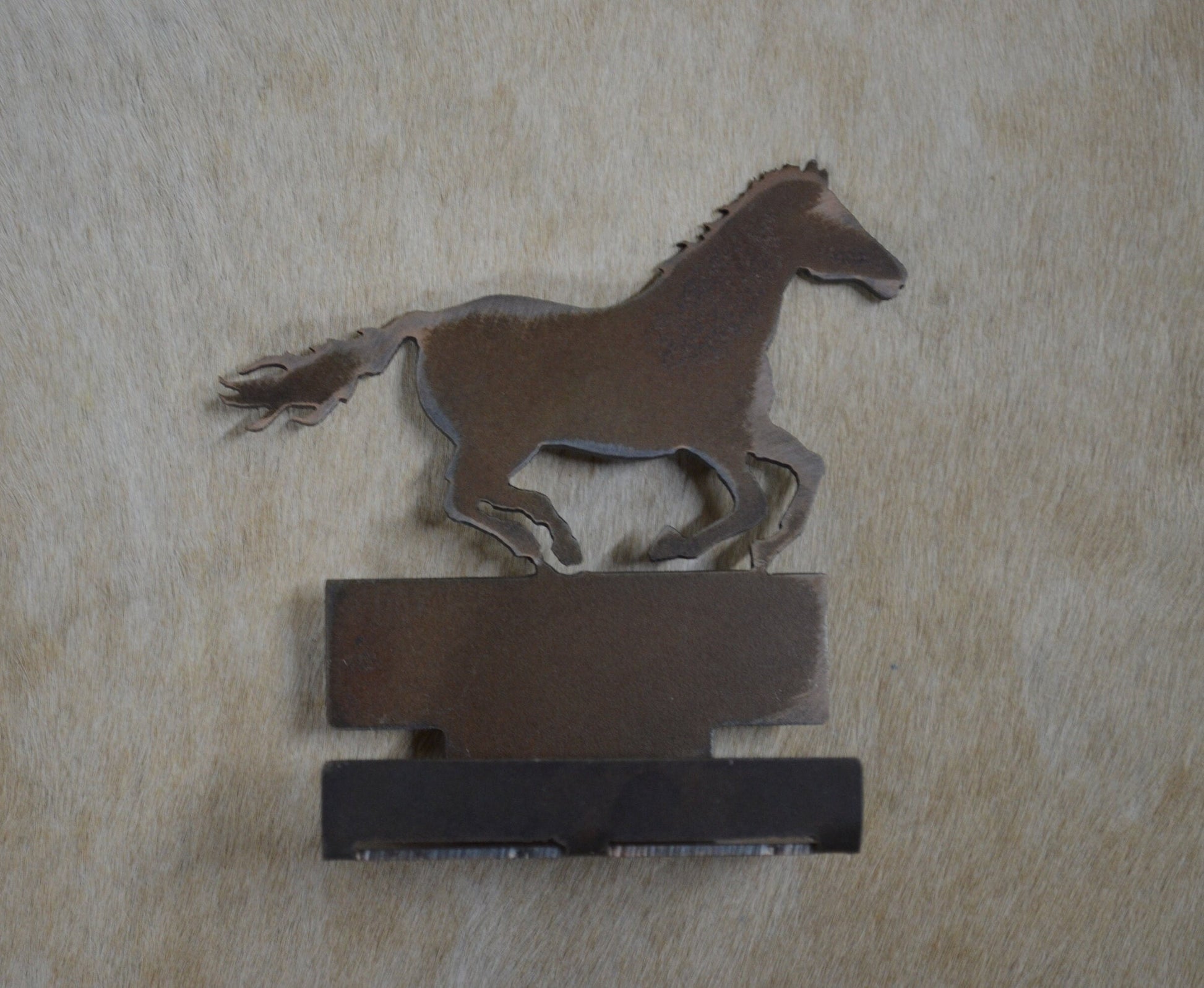 Running Horse Business Card Holder. Card Display. Rustic Metal Desk Accessory. Equestrian Gift. Western Ranch Reception Display.