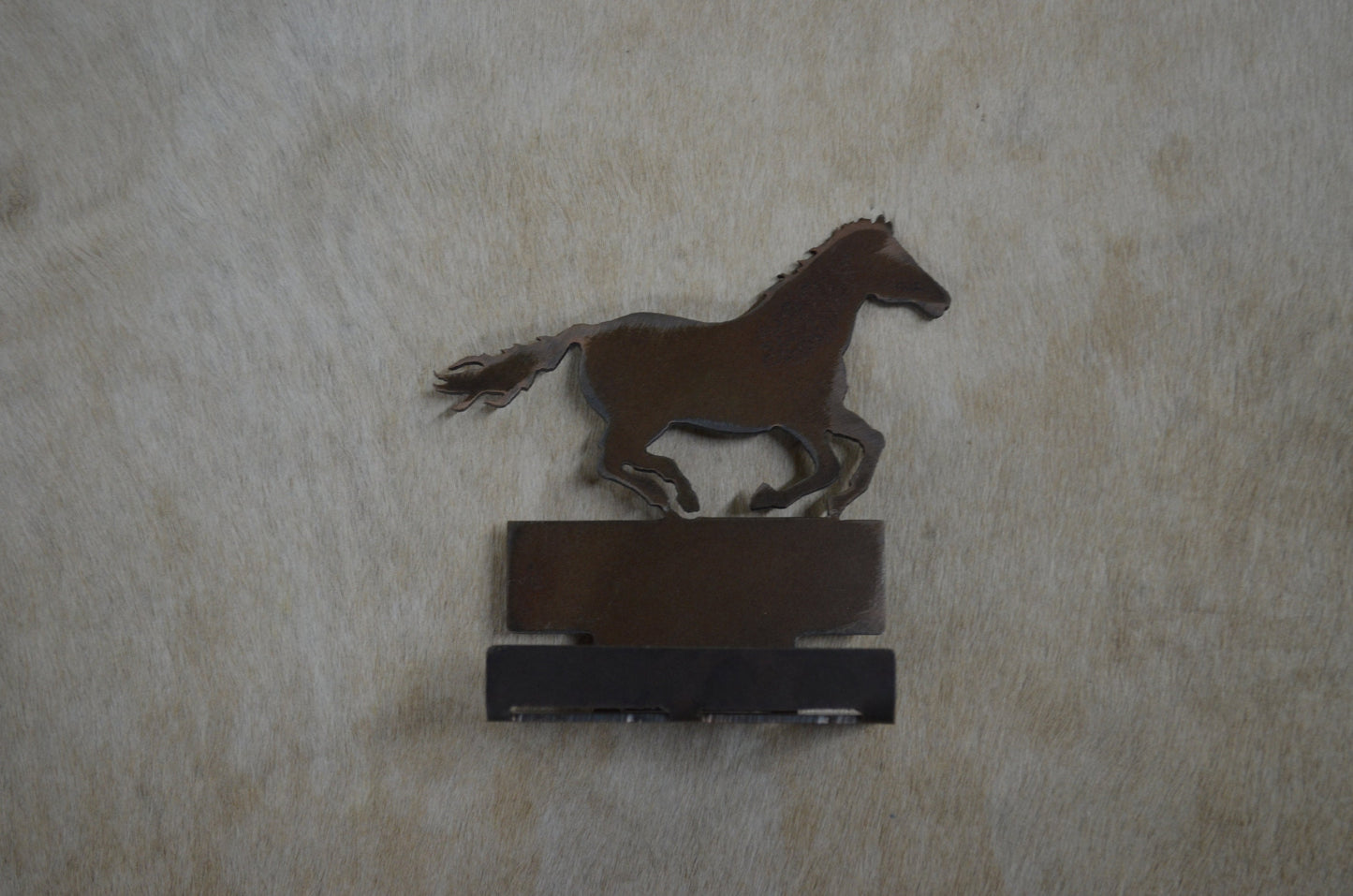 Running Horse Business Card Holder. Card Display. Rustic Metal Desk Accessory. Equestrian Gift. Western Ranch Reception Display.