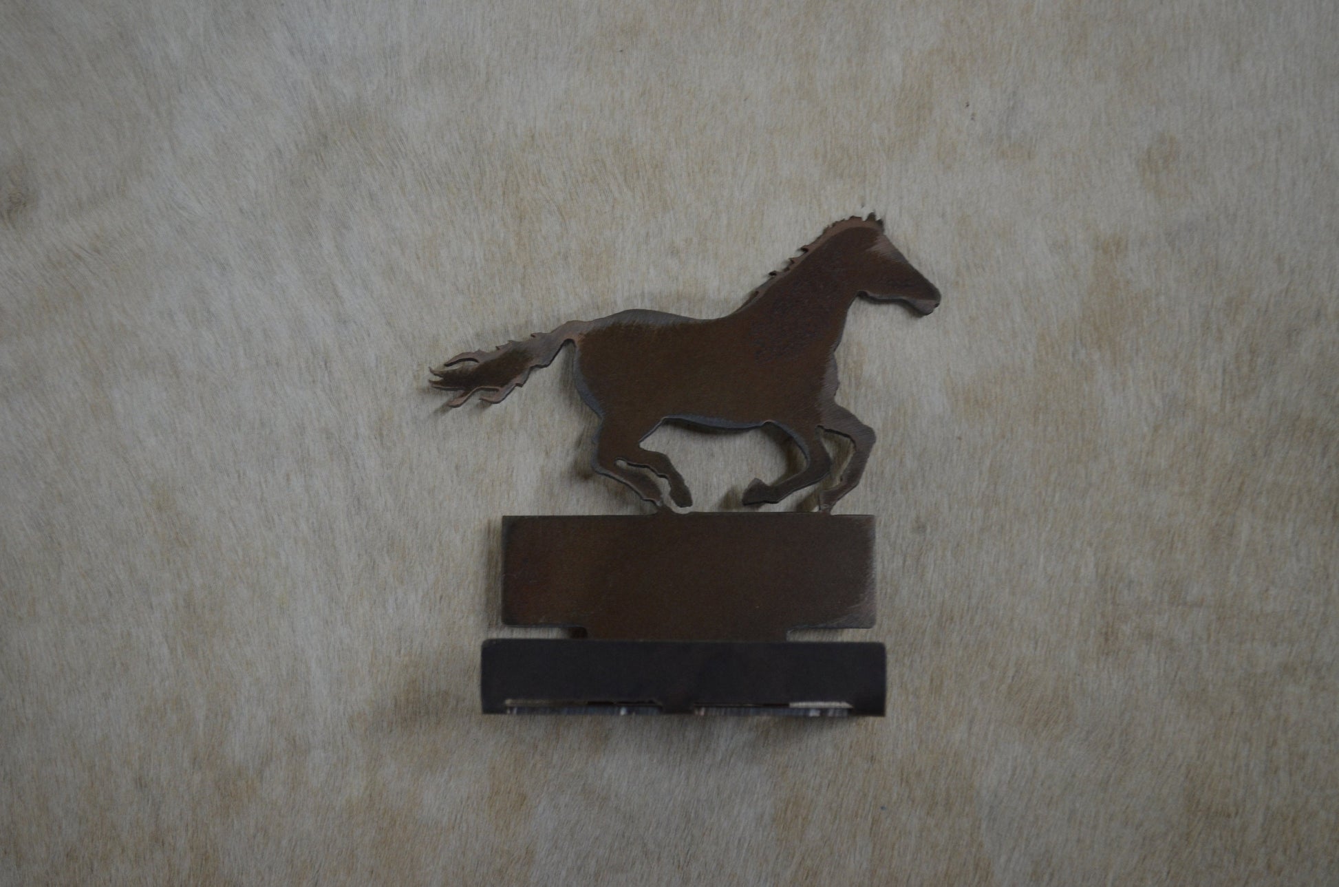 Running Horse Business Card Holder. Card Display. Rustic Metal Desk Accessory. Equestrian Gift. Western Ranch Reception Display.