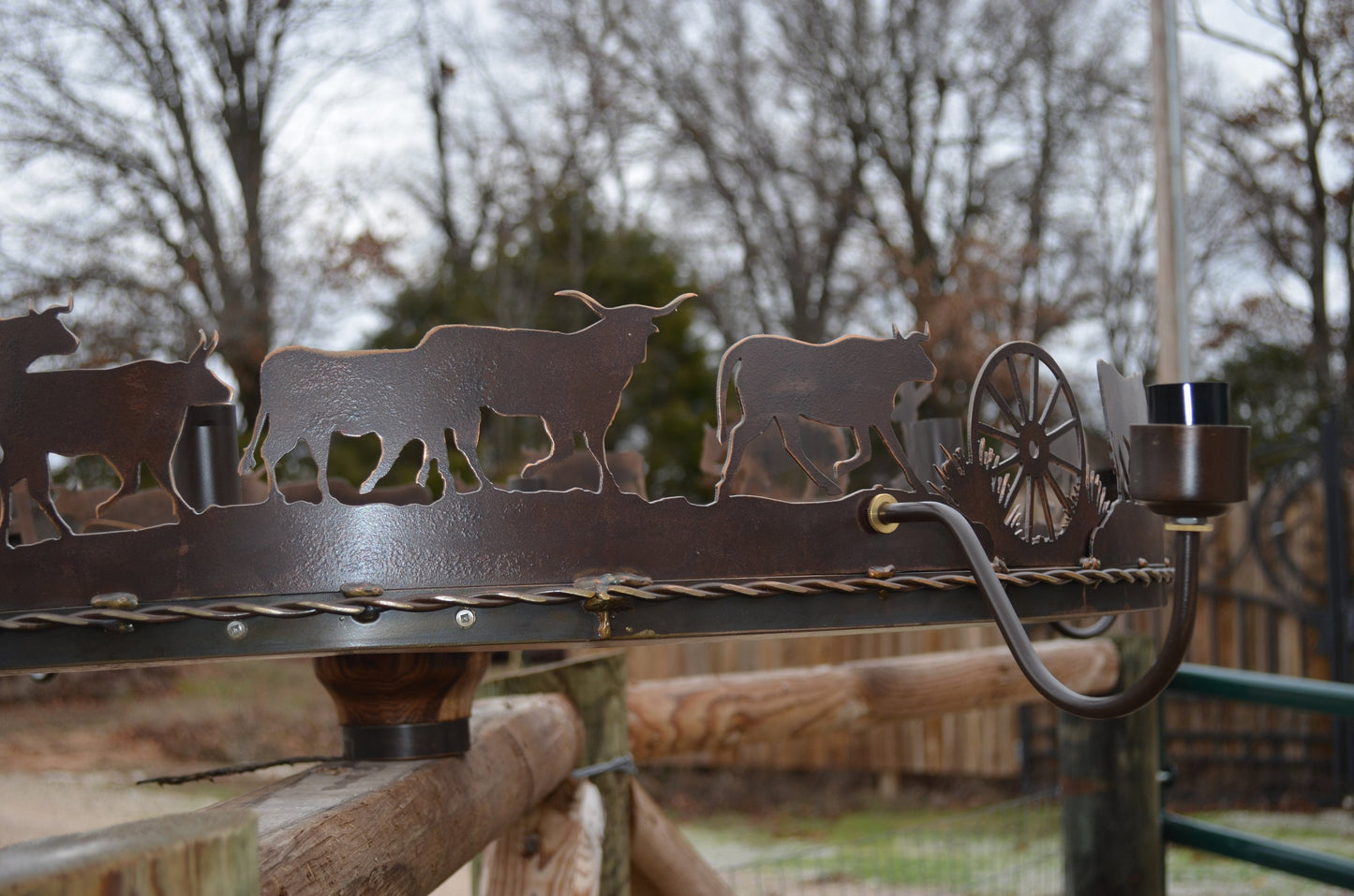 Chandelier Authentic Wagon Wheel Light Cattle Drive Western Light Rustic Chandelier Cowboy Light Handmade Sheepskin Rustic Lodge Light