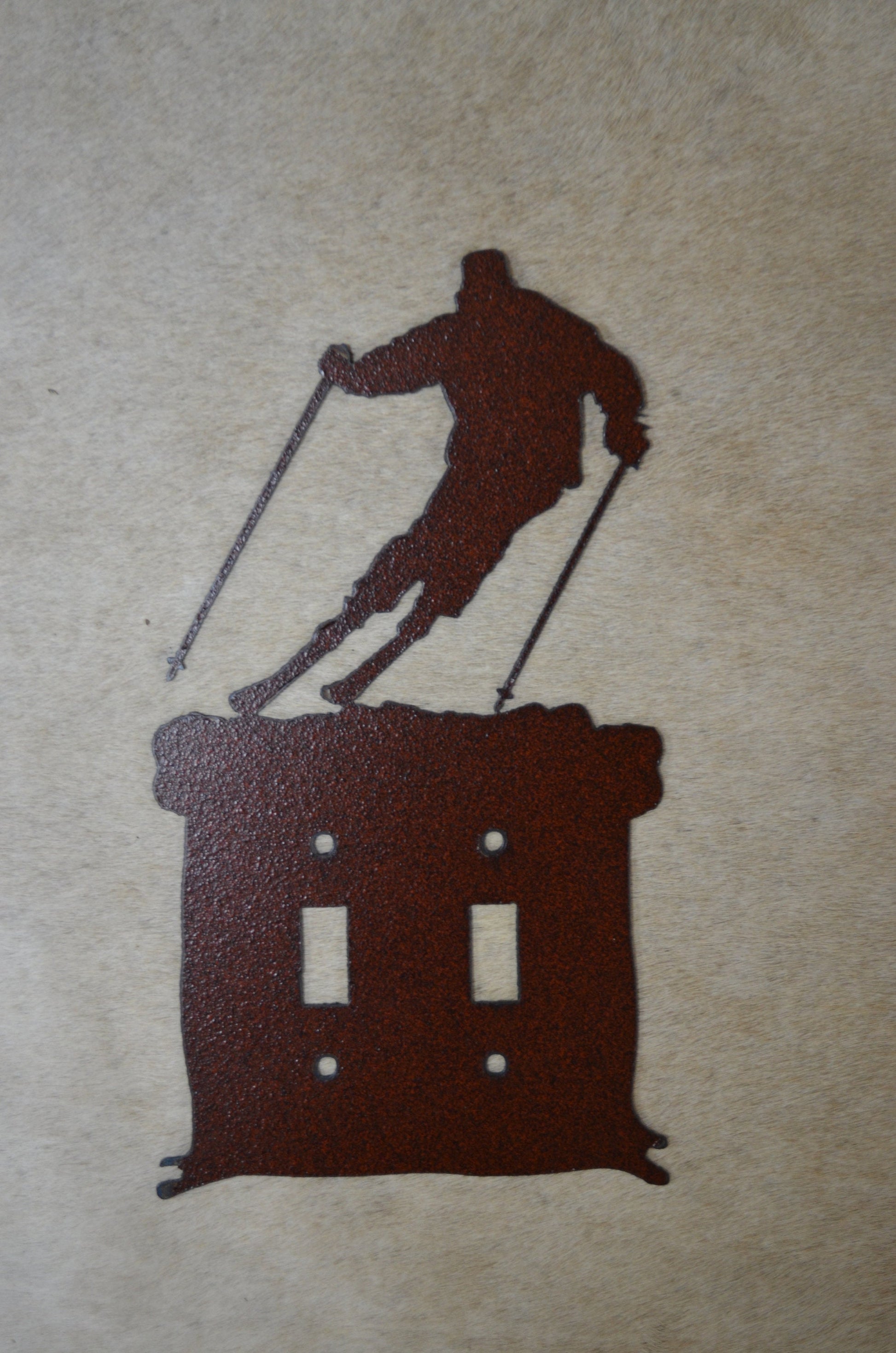 Skier Switch Cover. Ski Mountain Lodge Home Accent. Plug Outline GFI Toggle All Configurations Available.