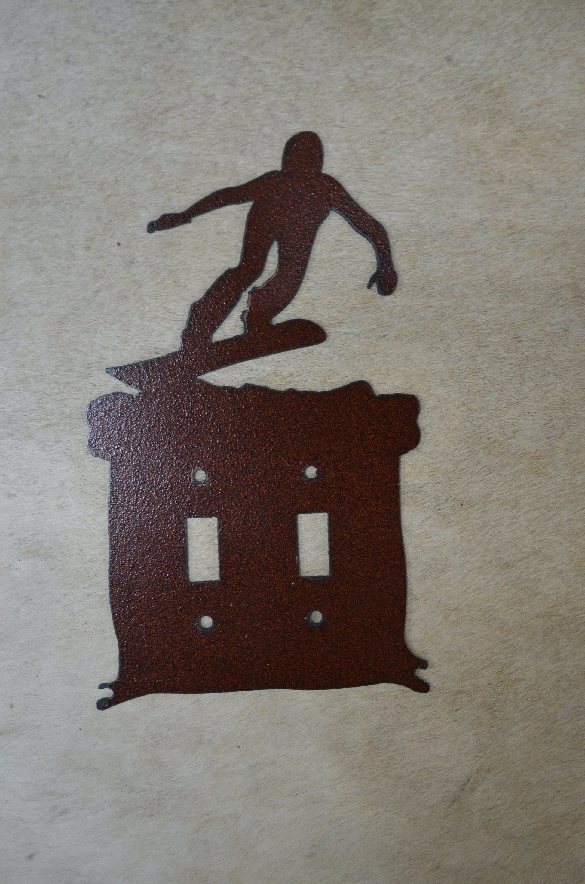 Snowboard Switch Cover Toe Edge. Mountain Lodge Plug Outlet Cover Plate. Metal Decor. All configurations available.