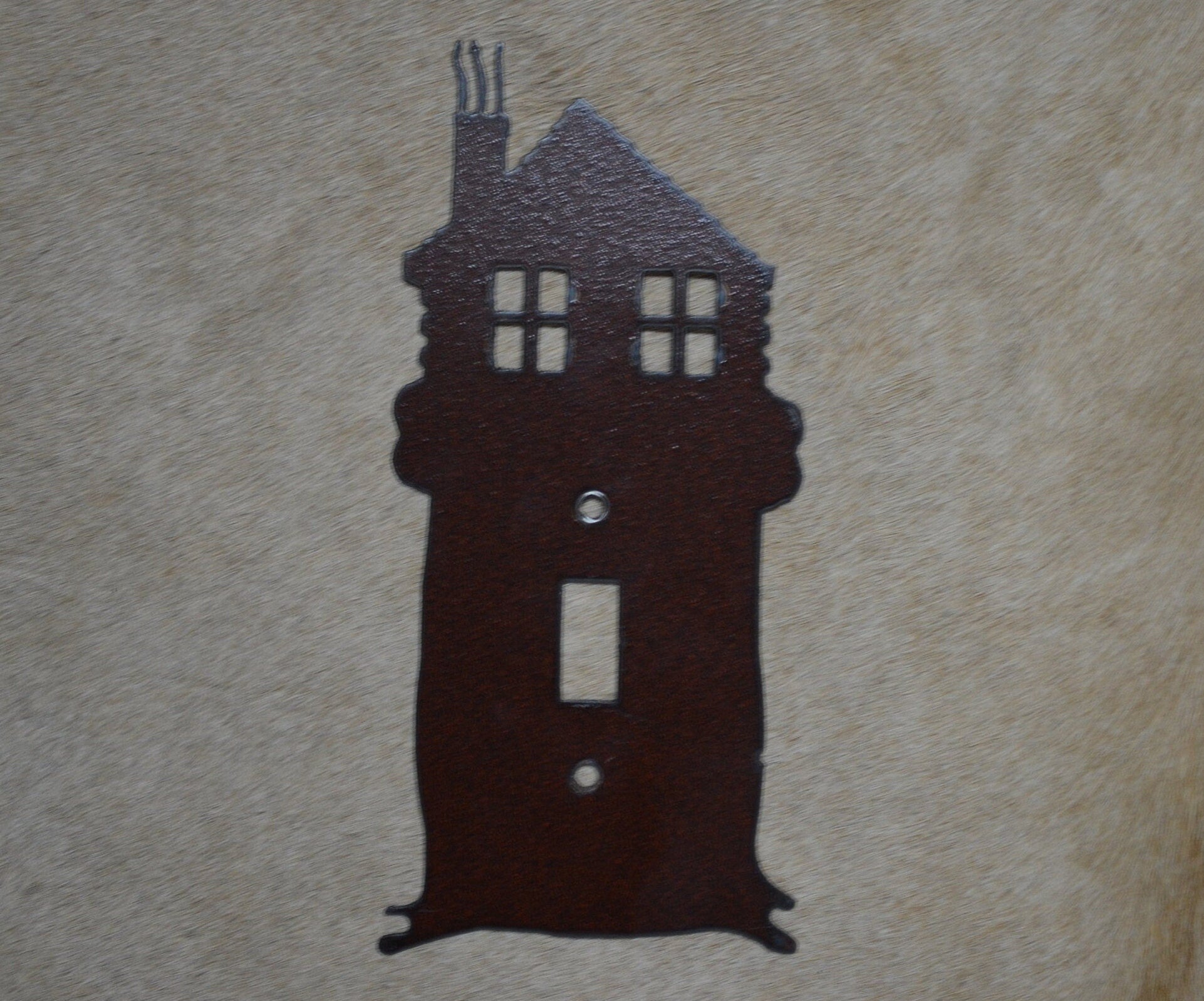 Cabin Switch Cover All Configurations Available Mountain Lodge Outlet Rocker Toggle Gfi Combinations Metal light switch plate Cozy Gift