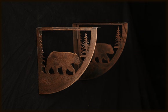 SET of 3 Shelf Brackets ANY STYLE Shelf Brackets Bear Moose Deer Elk Gift Metal Shelf Bracket Set Rustic Lodge Decor Gift Cornice