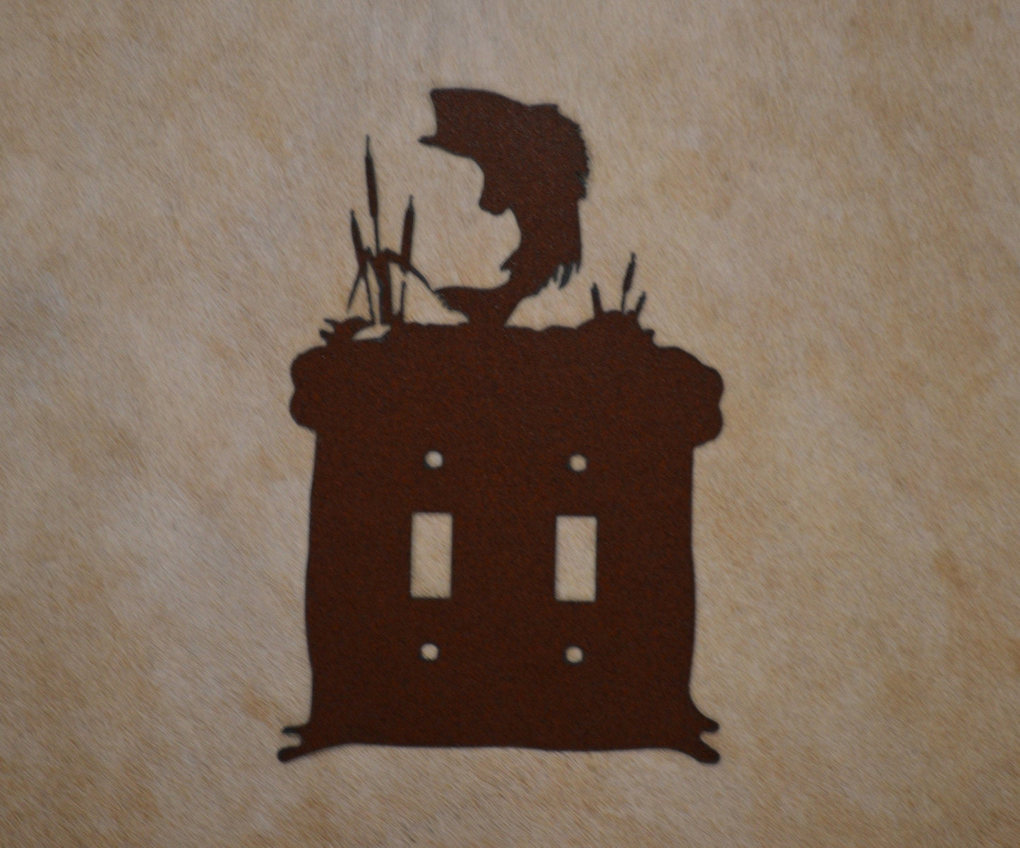 Bass Switch Cover All Configurations Available. Rustic Cabin Fish Accent. GFI Rocker Toggle Plug Outlet Metal Light Switch Cover Plate.