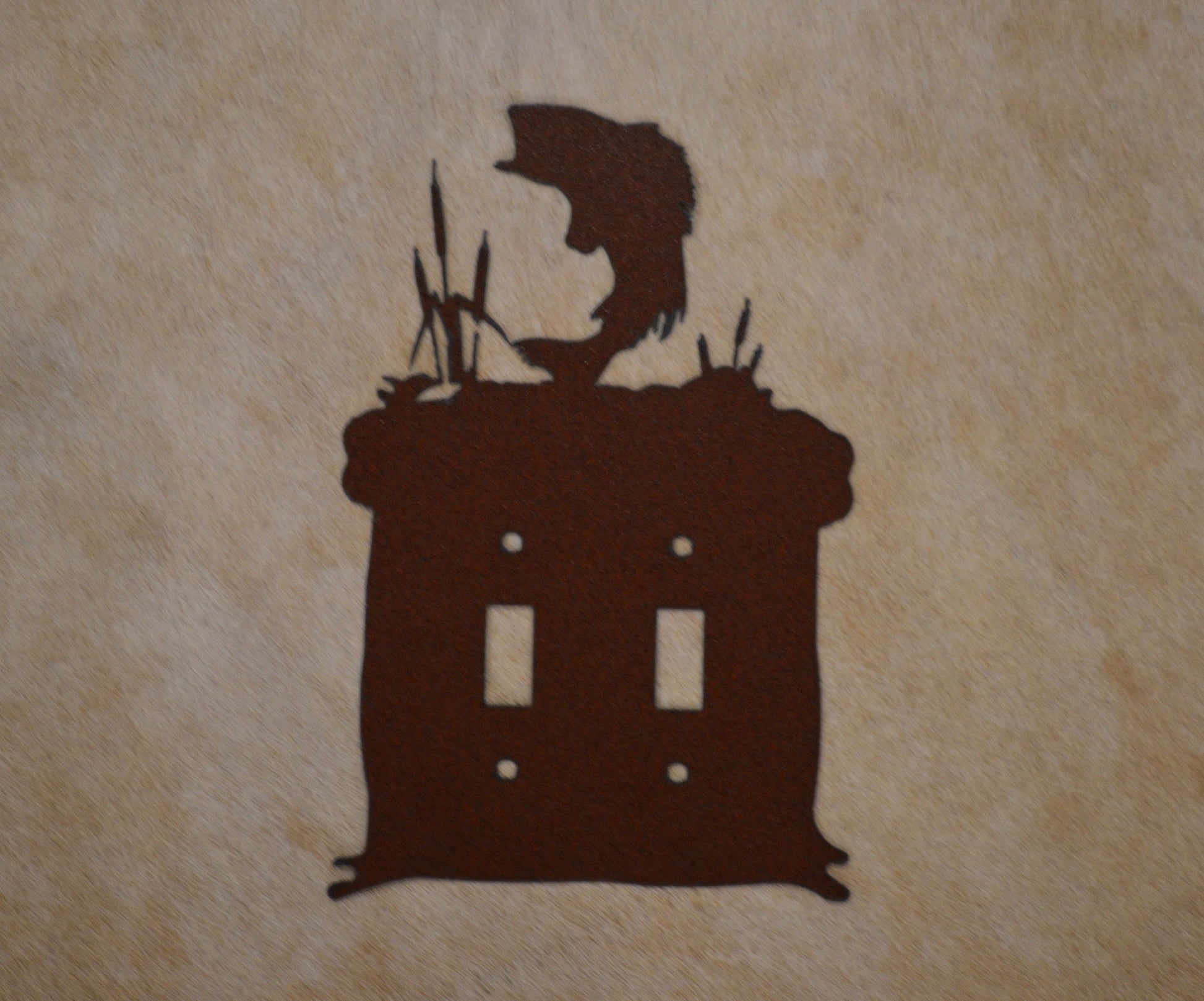 Bass Switch Cover All Configurations Available. Rustic Cabin Fish Accent. GFI Rocker Toggle Plug Outlet Metal Light Switch Cover Plate.