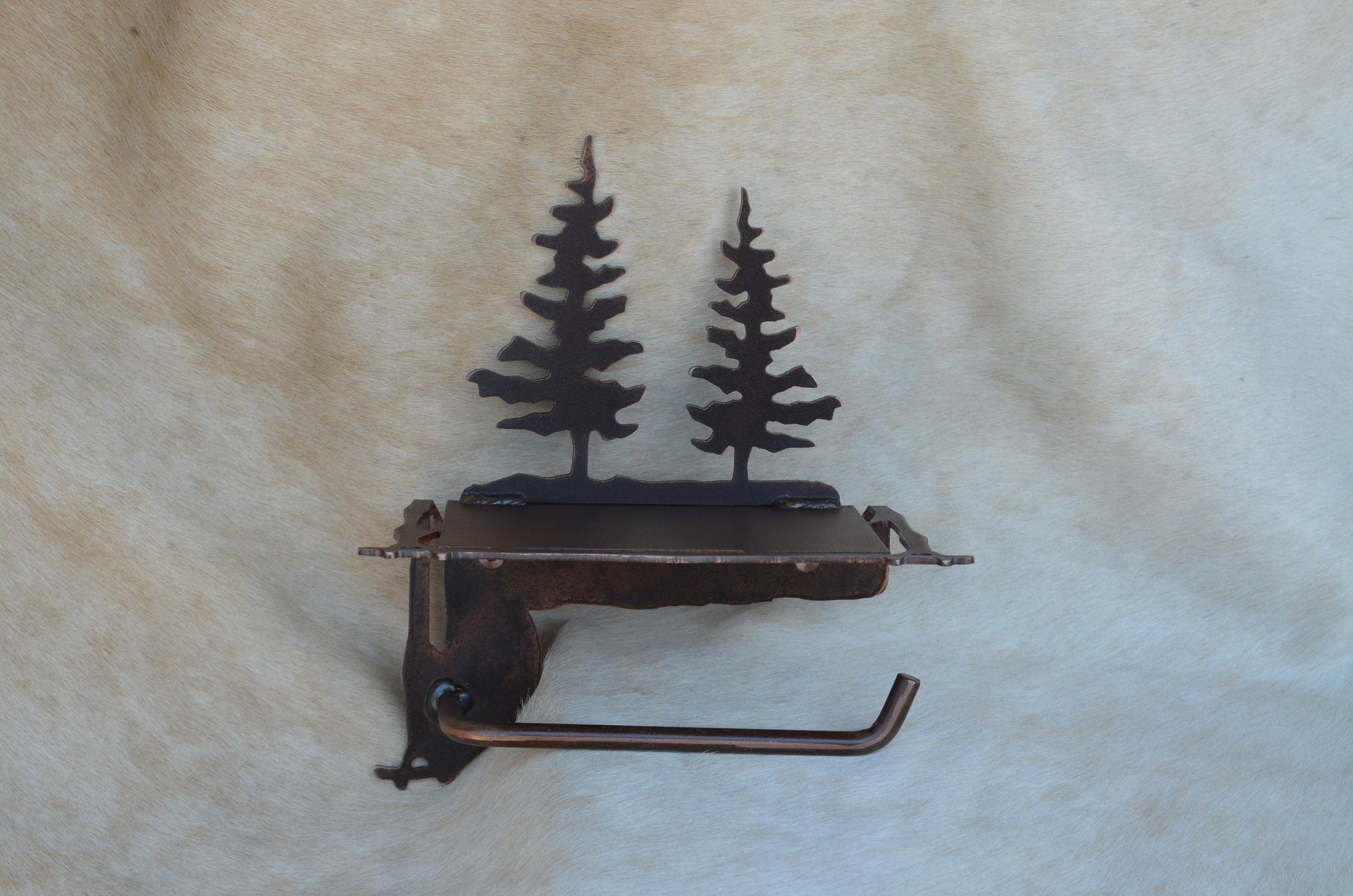 Quail Toilet Paper Holder with Shelf: Lodge Bath Decor Handmade Quail Bathroom Hardware