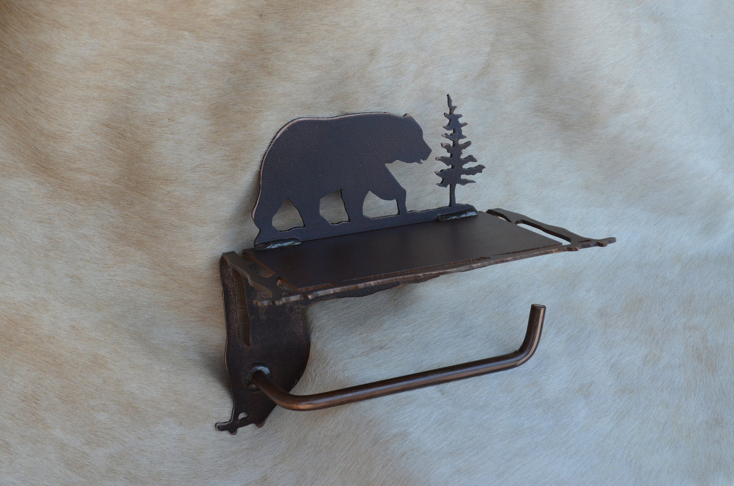 TP Holder With Shelf Rustic Bathroom Hardware Toilet Paper Holder Tree Deer Moose Toilet Paper Holder Shelf for Phone Rustic Bath Decor Gift