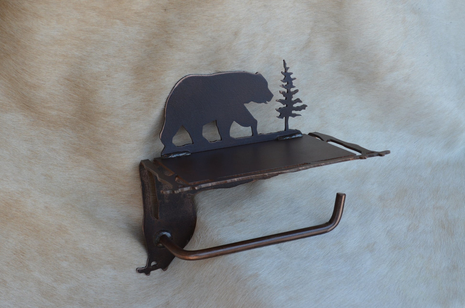 TP Holder With Shelf Rustic Bathroom Hardware Toilet Paper Holder Tree Deer Moose Toilet Paper Holder Shelf for Phone Rustic Bath Decor Gift