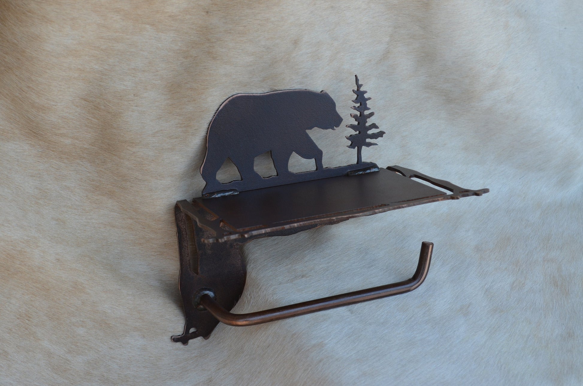 Rustic Bathroom TP Holder With Shelf In Any of Our Styles Bear Elk Tree Duck Moose Toilet Paper Holder Shelf for Phone Rustic Decor Gift