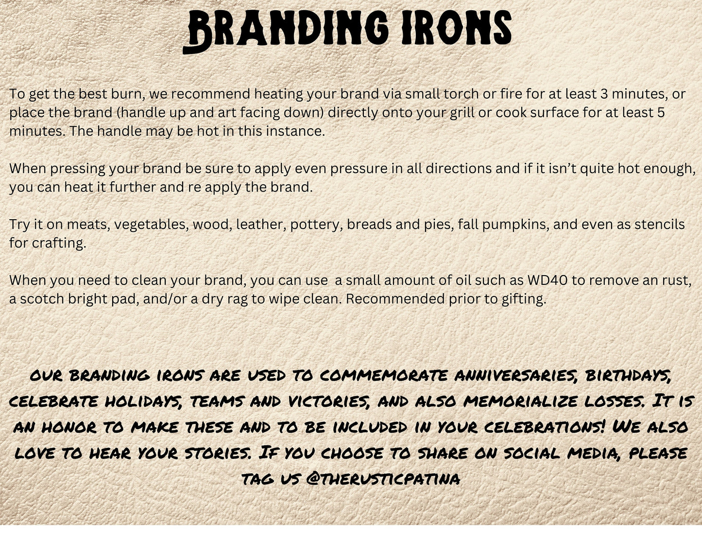 MINI Branding Iron: Handmade Metal Brand for Leather, Wood, and Steak Sizes in description below, Hat Brands, Small Stamp brands