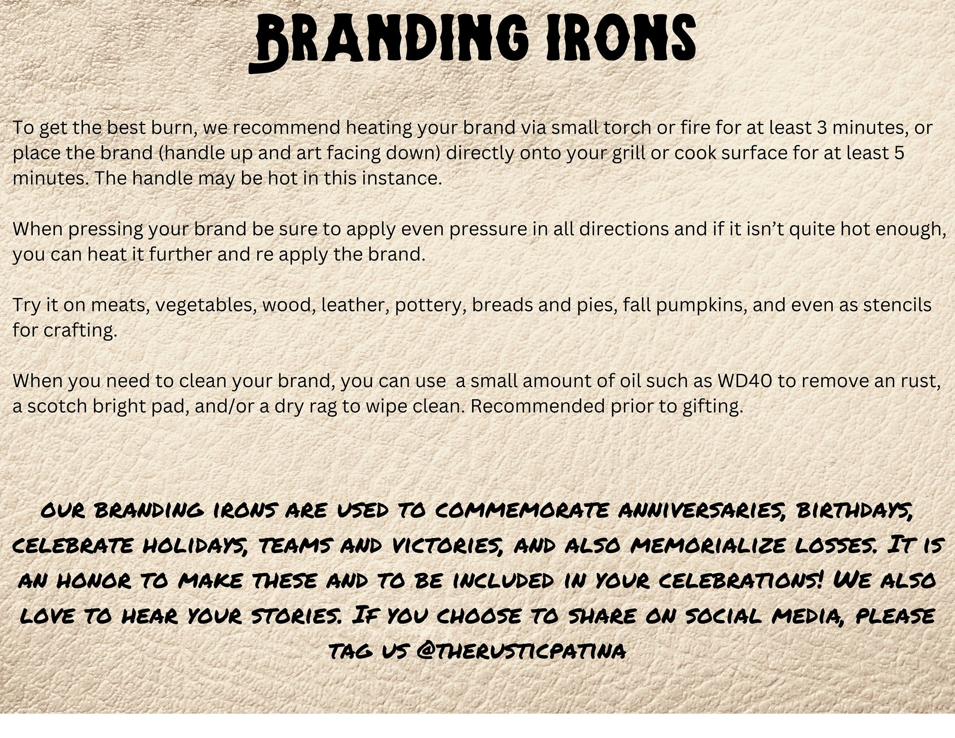 MINI Branding Iron: Handmade Metal Brand for Leather, Wood, and Steak Sizes in description below, Hat Brands, Small Stamp brands