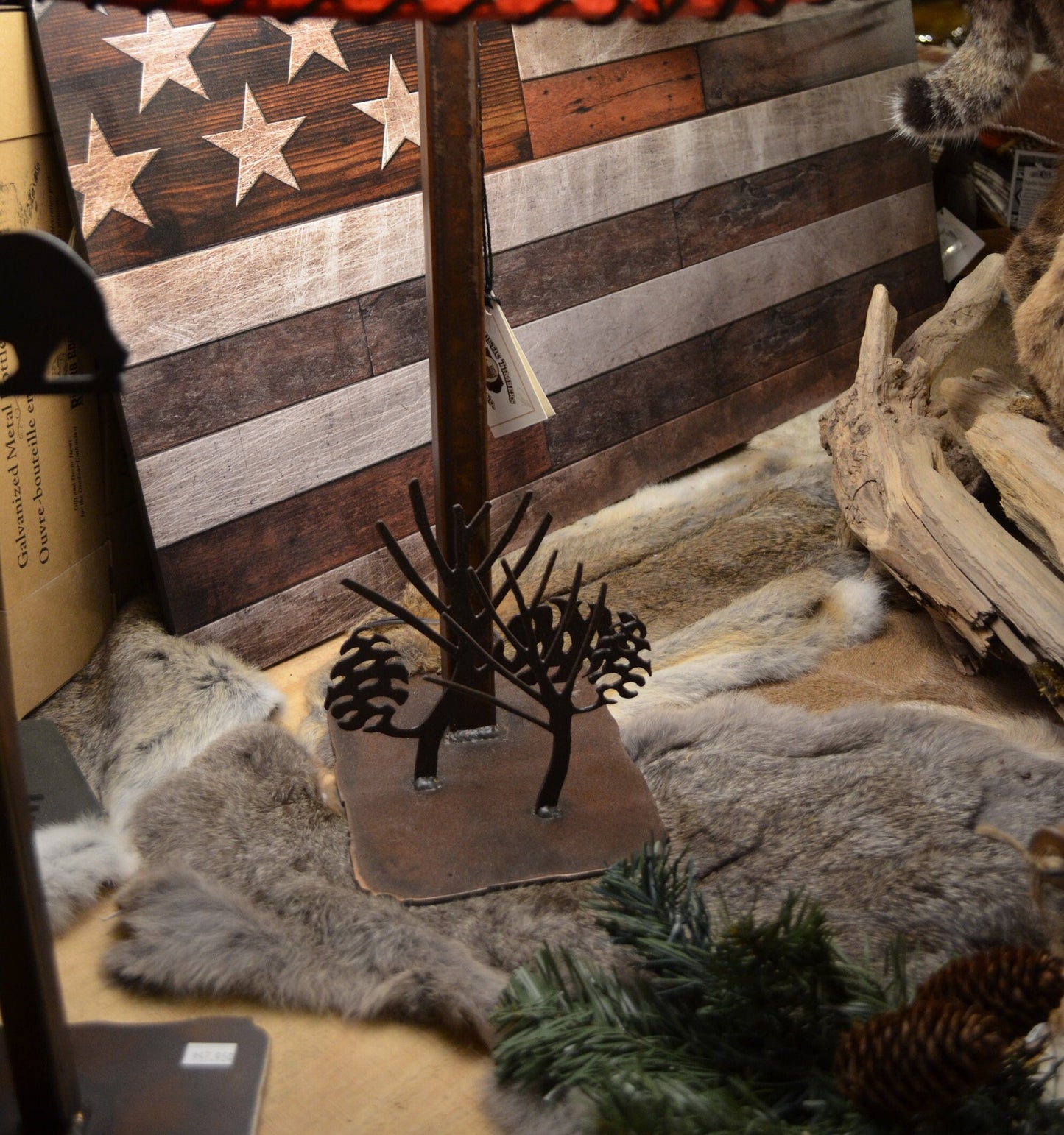 Lamp Rustic Pinecone Light Cozy Cabin Metal Table Lamp Pinecone Lamp 20" Tall. Nightstand Light Rustic Mountain Lamp Lakehouse Light Gift