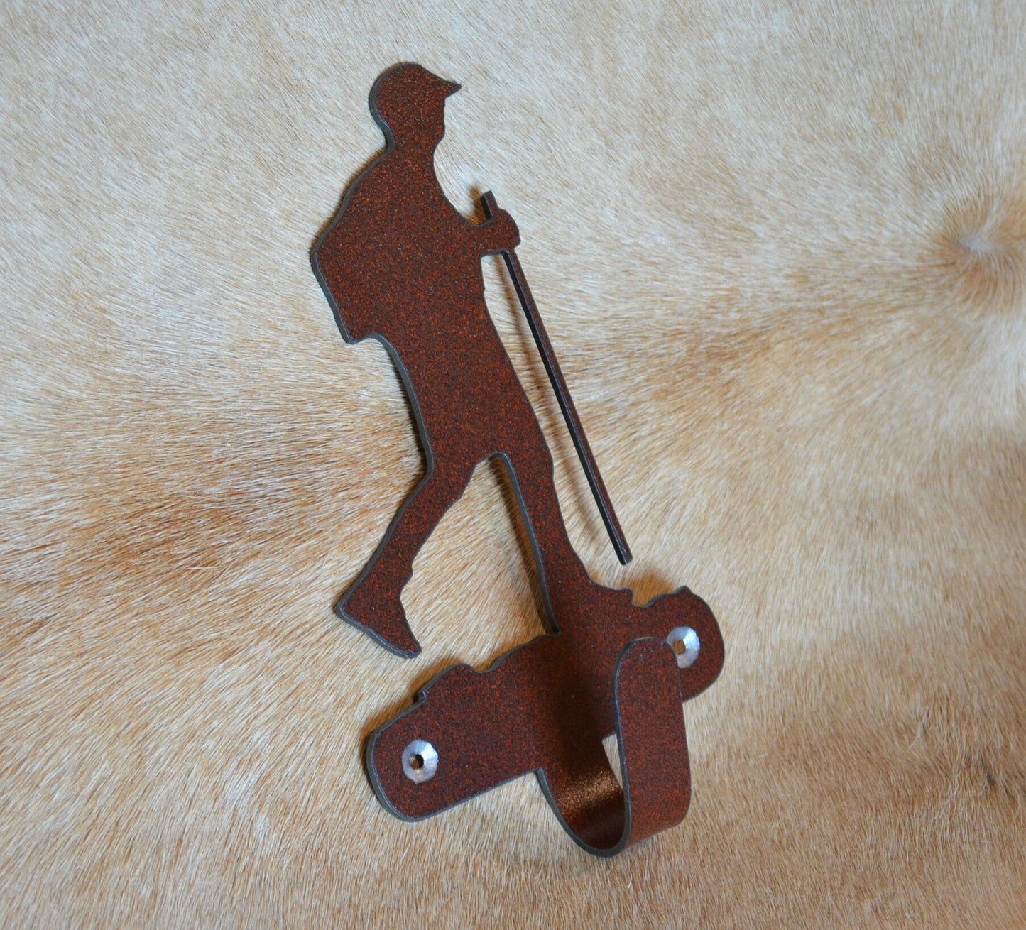 Hiker Wall Hook Gift Metal Wall Art Hiking Hook Back Pack Hook Coat Rack Bicycle Towel Hook Gift Nursery Laundry Hook Rustic Gift