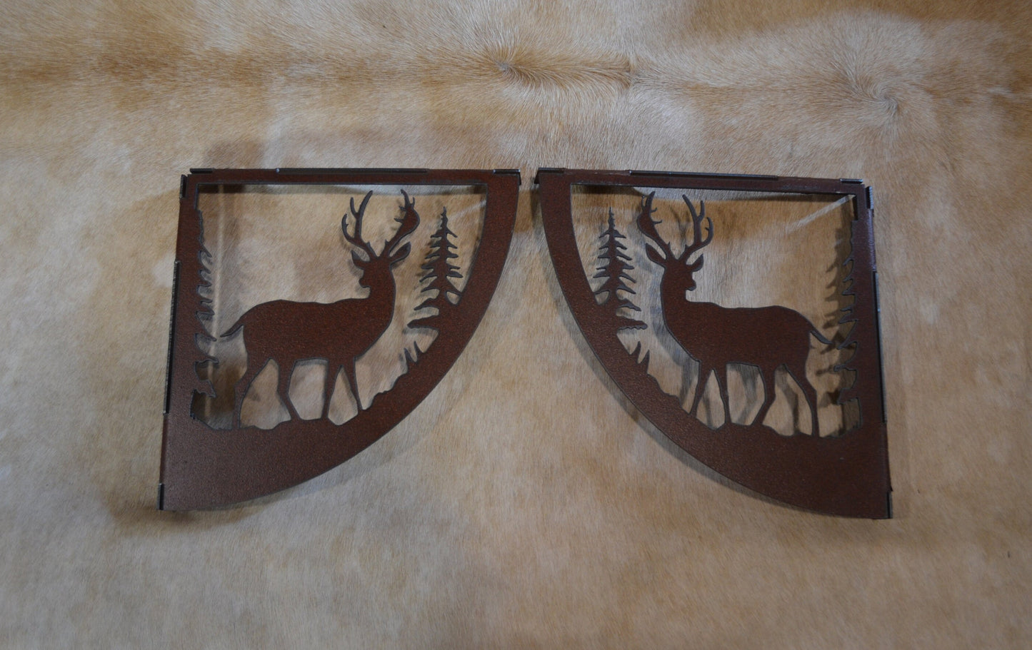 Rustic Deer Shelf Brackets Rustic Cornice Metal Wall Art Deer Lodge Decor Cozy Cabin Lodge Decor Deer Gift
