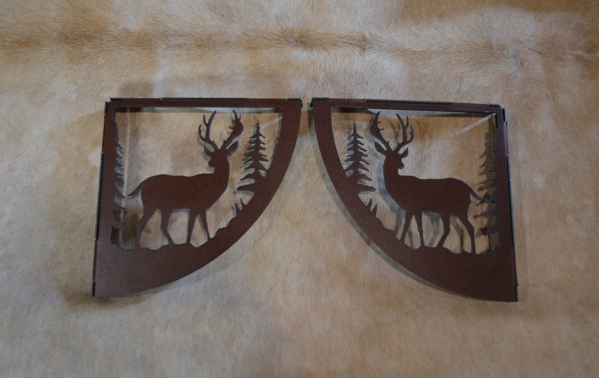 Rustic Deer Shelf Brackets Rustic Cornice Metal Wall Art Deer Lodge Decor Cozy Cabin Lodge Decor Deer Gift