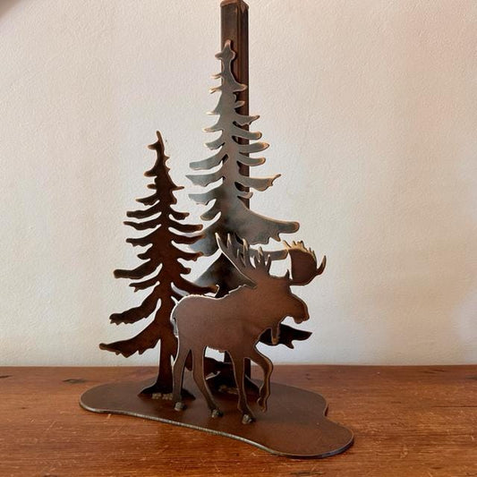 Lamp Rustic Moose Large Light Metal Table Lamp Moose Decor Light Mountain Lodge Lamp Pine Cedar Moose Light Cozy Cabin Decor Lamp