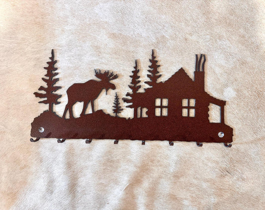 Key Hanger Moose Lodge 8 Hook Moose Metal Wall Hook Gift Key Holder Home Decor Rustic Lodge Gift Entry Way Organizer Cabin Key Hook