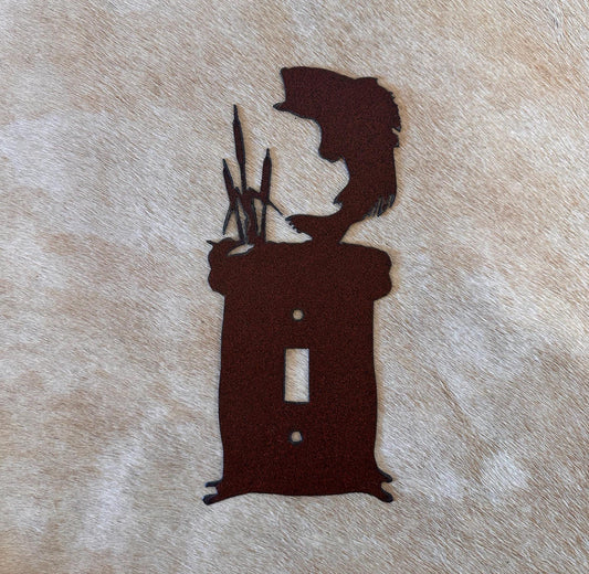 Bass Switch Cover All Configurations Available. Rustic Cabin Fish Accent. GFI Rocker Toggle Plug Outlet Metal Light Switch Cover Plate.