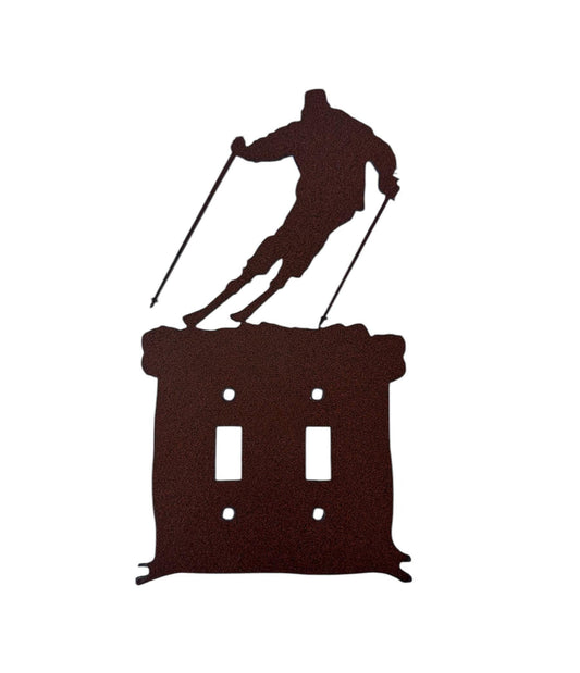 Skier Switch Cover. Ski Mountain Lodge Home Accent. Plug Outline GFI Toggle All Configurations Available.