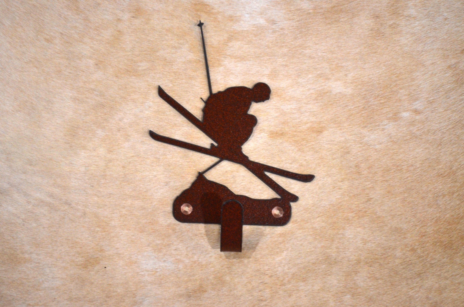 Hook Ski Jump Wall Art Metal Hook Back Pack Coat Rack Ski Hook Towel Hook Gift Nursery Laundry Hook Rustic Mountain Hook Cabin Lodge Hook