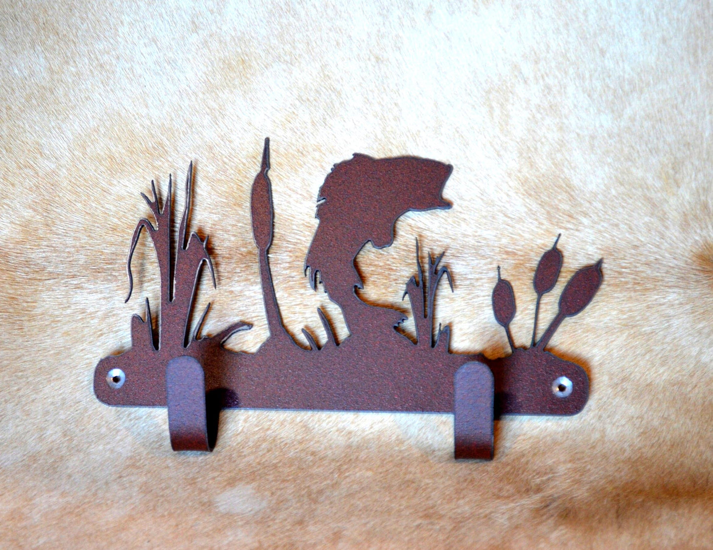 Robe Hook Bass Wall Art Metal Fish Hook Back Pack Fish Hook Coat Rack Fisherman Towel Hook Gift Nursery Laundry Hook Rustic Bass Gift