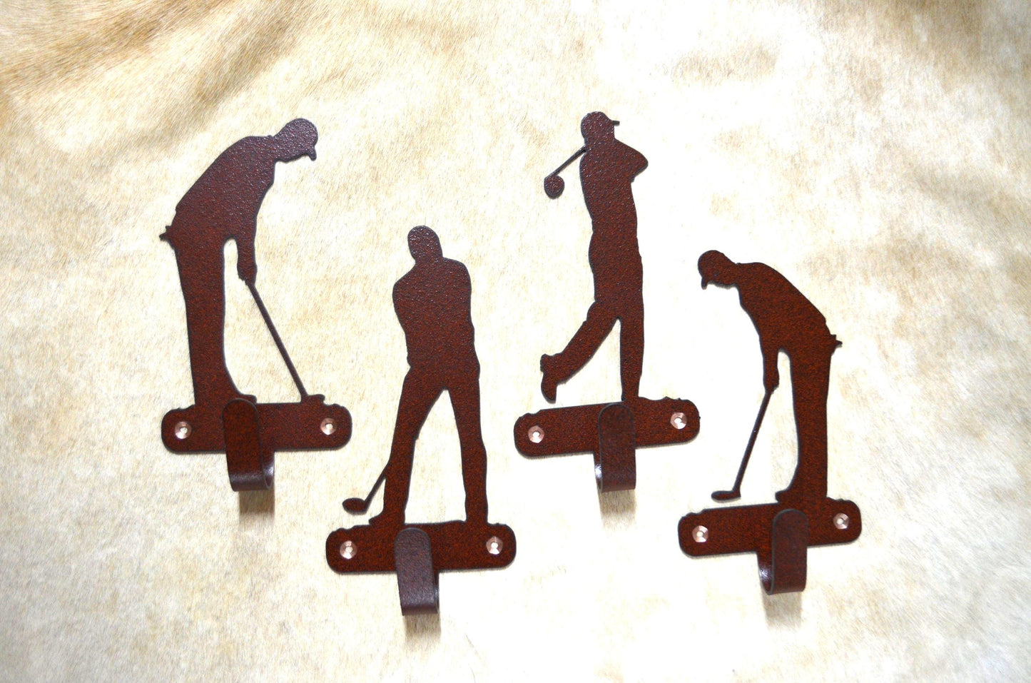 Set of Four Golf Wall Hooks Metal Hooks. Towel Robe Hanger Entryway Laundry Hooks Golfer Gift Fathers Day Gift Christmas Stocking Stuffer