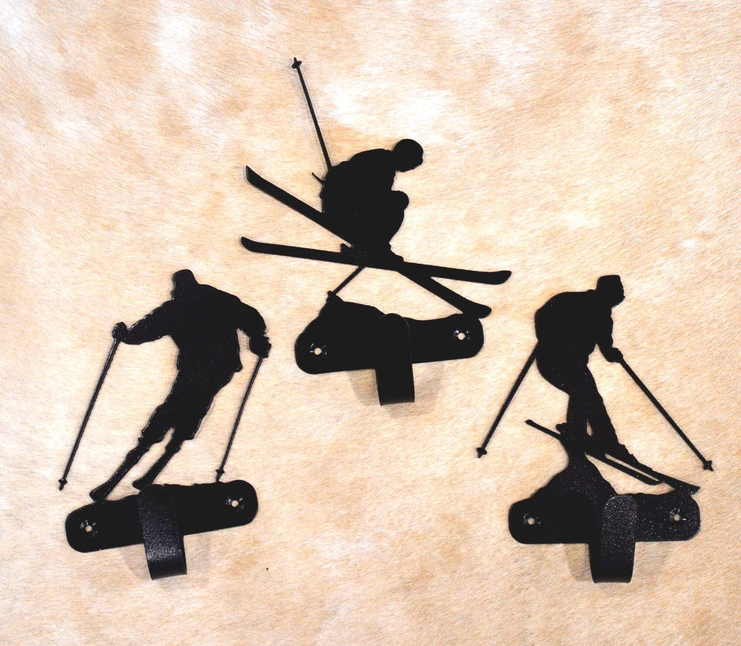 Set of 3 Skiers Wall Hook Ski Wall Art Metal Skiers Hook Back Pack Hook Coat Rack Mountain Towel Hook Ski Gift Nursery Laundry Hook