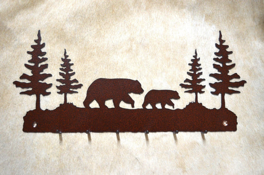 Key Hanger 8 Hook Bear Key Hanger. Metal Wall Hook. Key Holder. Home Decor Gift. Rustic Lodge Accent. Entry Way Organizer.