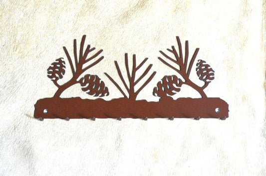 Key Hanger Pine Cone Key Hanger. Metal Wall Hook. Key Holder. Home Decor Gift. Rustic Lodge Accent. Gift Idea. Entry Way Organizer.