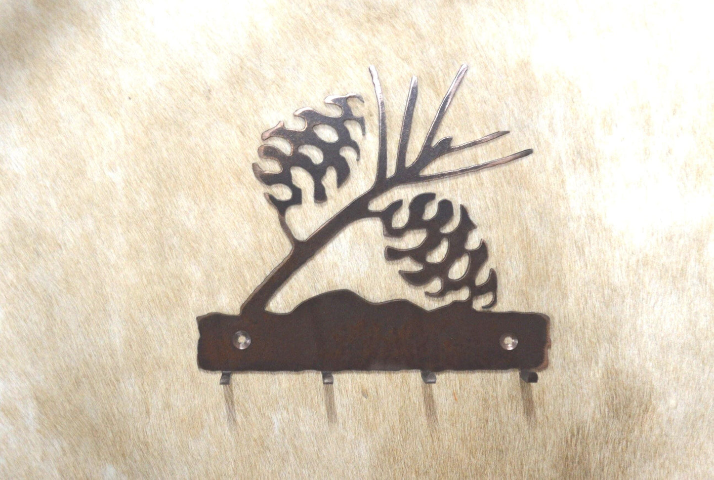 Key Hanger Pine Cone Key Hanger. Metal Wall Hook. Key Holder. Home Decor Gift. Rustic Lodge Accent. Gift Idea. Entry Way Organizer.