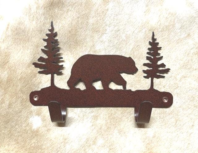 Robe Hook Bear. Rustic Lodge Decor Bear Metal Wall Mounted Hooks Bear Towel Robe Hanger. Entryway Laundry Bear Hooks. Bear Gift