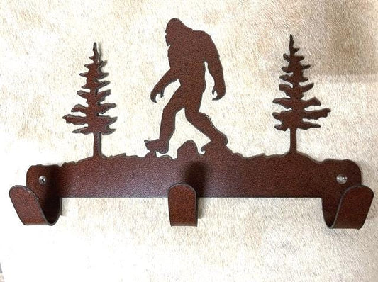 Bigfoot Robe Hook. Sasquatch Rustic Lodge Decor. Metal Wall Mounted Hooks. Towel Robe Hanger. Entryway Laundry Hooks. Pine Cedar Accent.