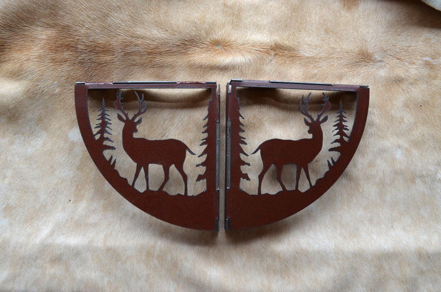Rustic Deer Shelf Brackets Rustic Cornice Metal Wall Art Deer Lodge Decor Cozy Cabin Lodge Decor Deer Gift
