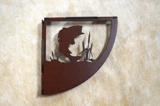 Bass Shelf Brackets Fish Metal Art Bass Fisherman Gift Cornice Rustic Kids Decor Lakehouse Gift Bass Wall Art Dad Gift Hunters Fish Den